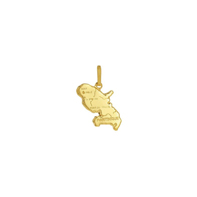 Pendentif carte de la Martinique, Or jaune 18k Pendentif carte de la Martinique, Or jaune 18k