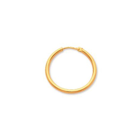 Créoles or fil rond 2 mm, diamètre extérieur 23 mm, Or jaune 18k