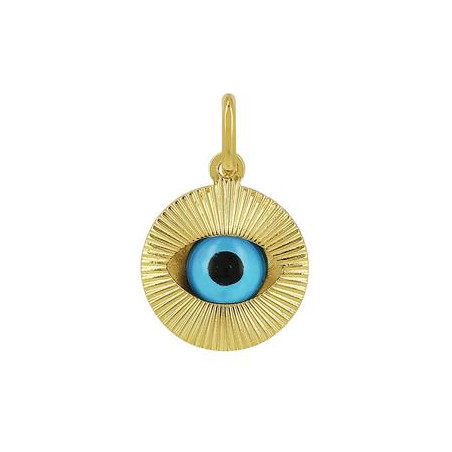 Pendentif or Œil, 14 mm, Or jaune 18k