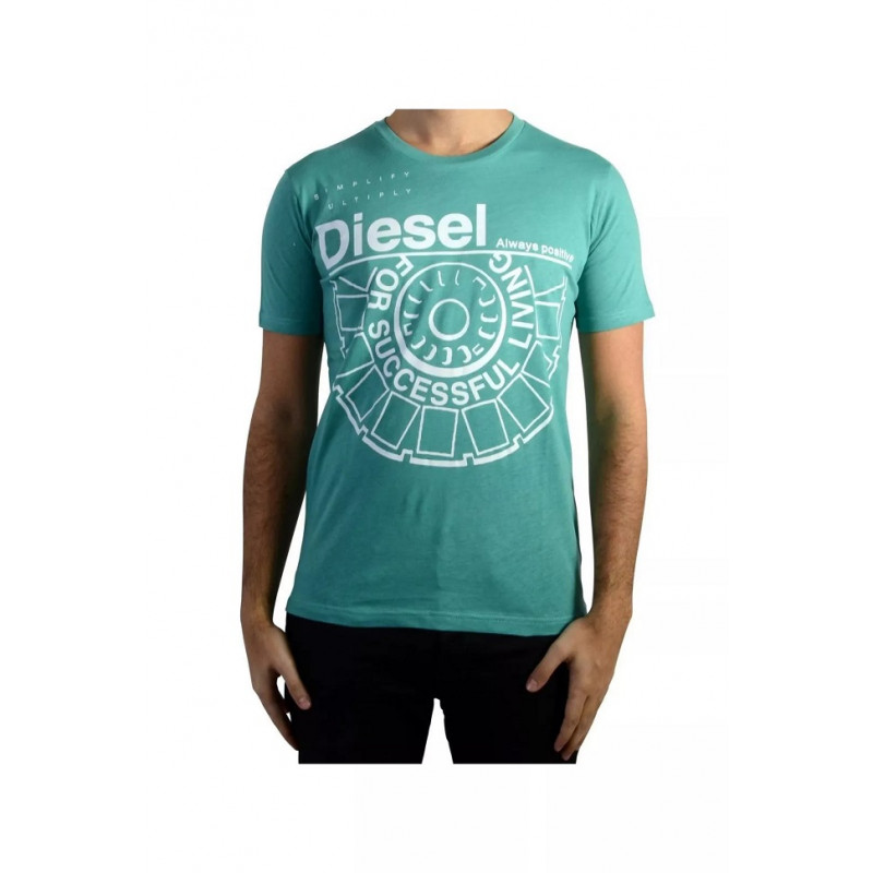 Diesel T-shirt Ballock bleu turquoise homme