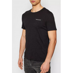Tee shirt basic en coton organique logo brodé poche poitrine - Guess jeans - Homme