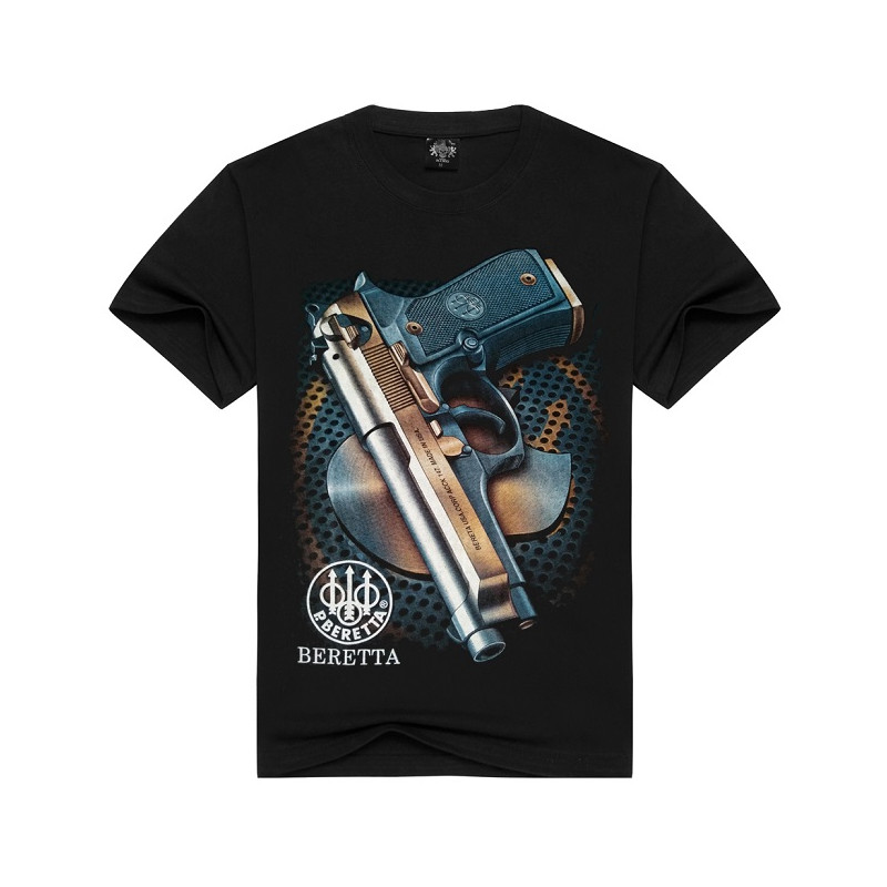 T-shirt noir pistolet Beretta tee-shirt pour homme