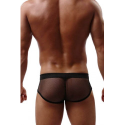 Slip noir homme résille Paris Hollywood