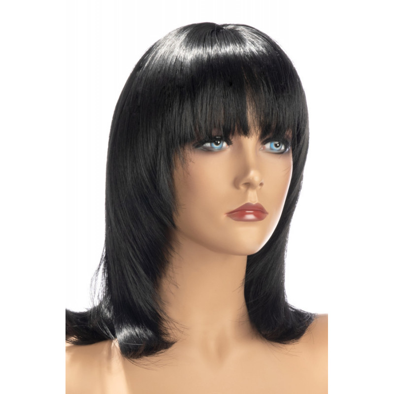 Perruque cheveux noir mi-longs brun Salomé WORLD WIGS