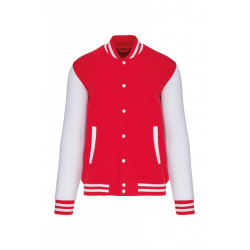 Blouson molleton teddy unisexe rouge homme femme kariban