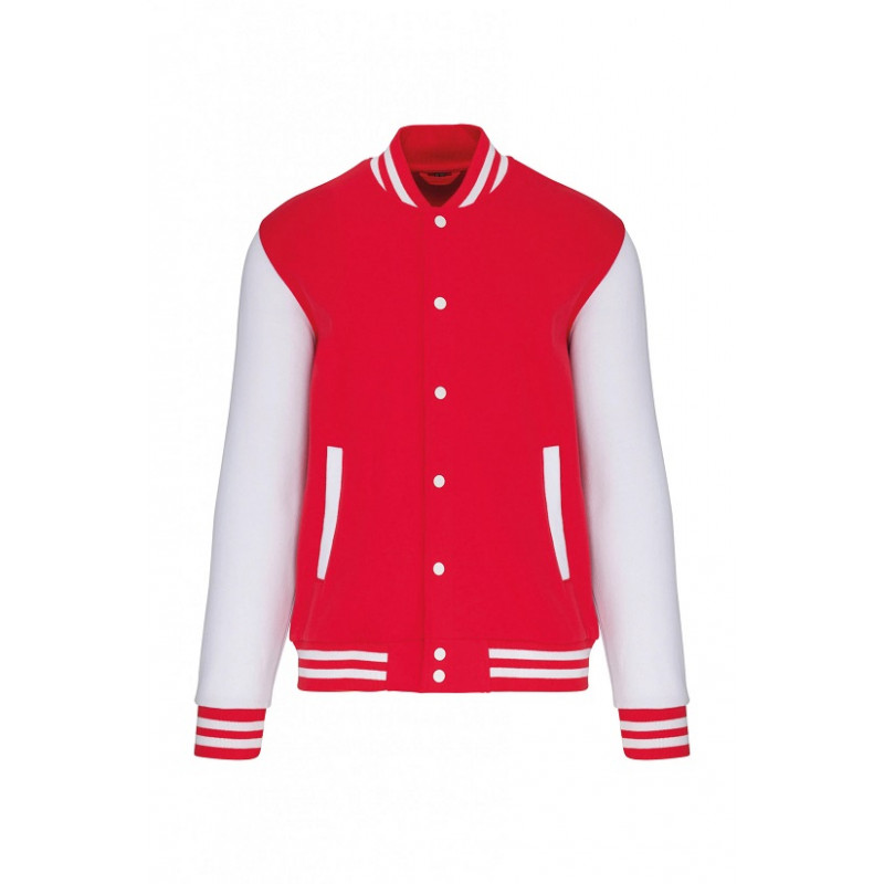 Blouson molleton teddy unisexe rouge homme femme kariban Blouson molleton teddy unisexe rouge homme femme kariban