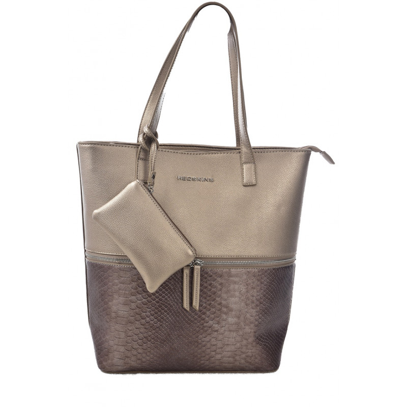 Redskins Sac shopping zippé beige similicuir avec zip