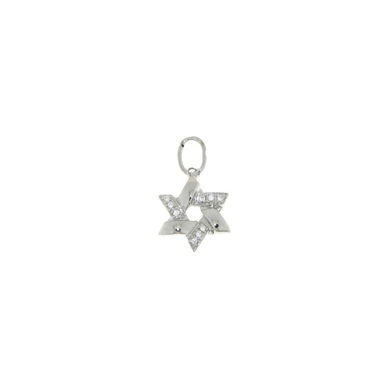croix étoile de David en argent avec zirconium croix étoile de David en argent avec zirconium