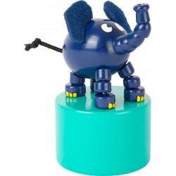 jouet bois peint Poussoir Éléphant bleu Die Maus dès 3ans
