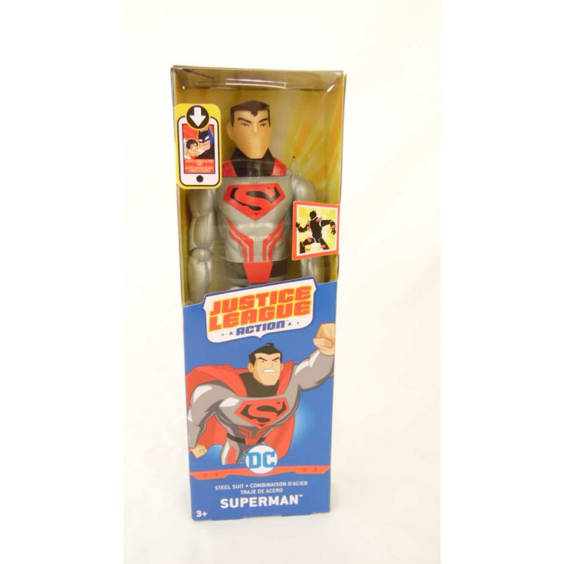 Figurine Superman- 30 cm – Justice League Action – Combinaison d’acier