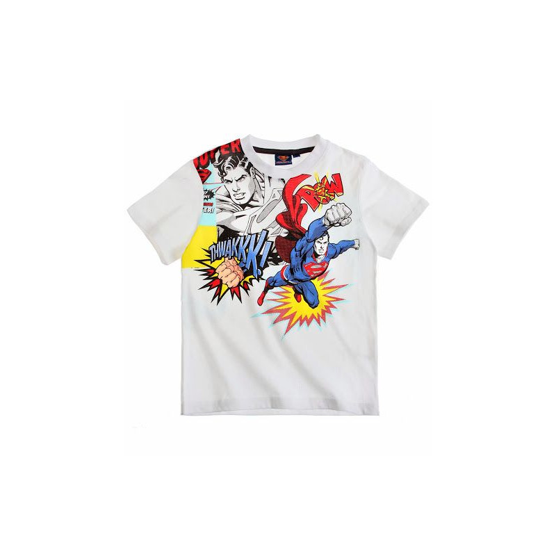 T-shirt blanc superman pour enfant garçon