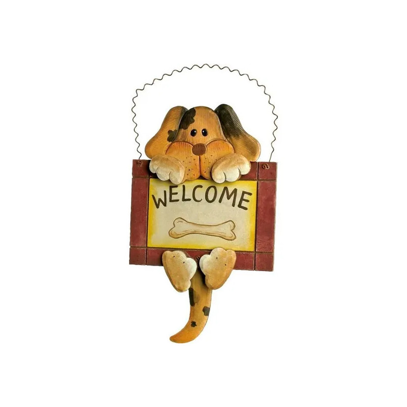Plaque de décoration «Welcome» os chien