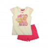Pyjama barbie jaune et rose fushia court coton jersey fille