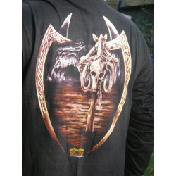 T-shirt celtique aigle serpent diable monstre manches longues recto/verso spiral