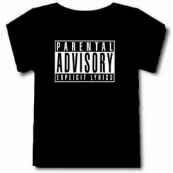 T-shirt noir Parental Advisory explicit lyrics recto / Verso