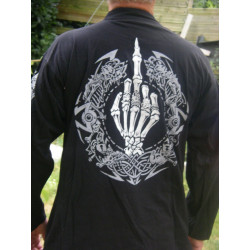 T-shirt manches longues noir fuck off motard Recto/verso T-shirt manches longues noir fuck off motard Recto/verso