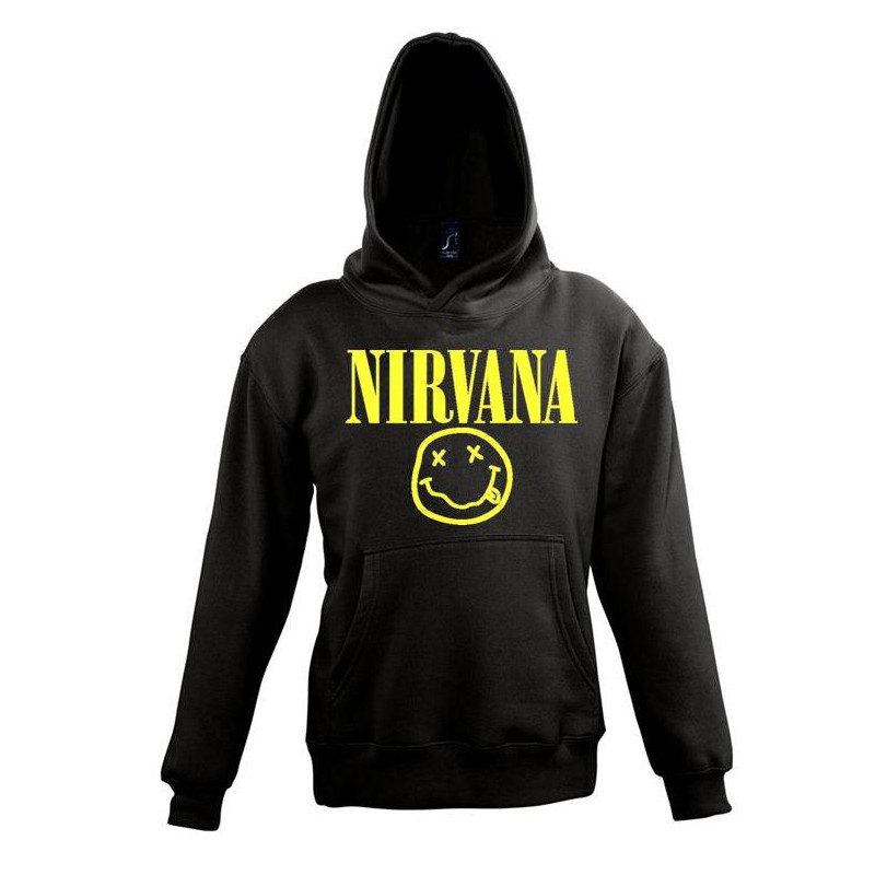 Sweat Capuche Nirvana Rock Legend Smiley Punk Metal Pull