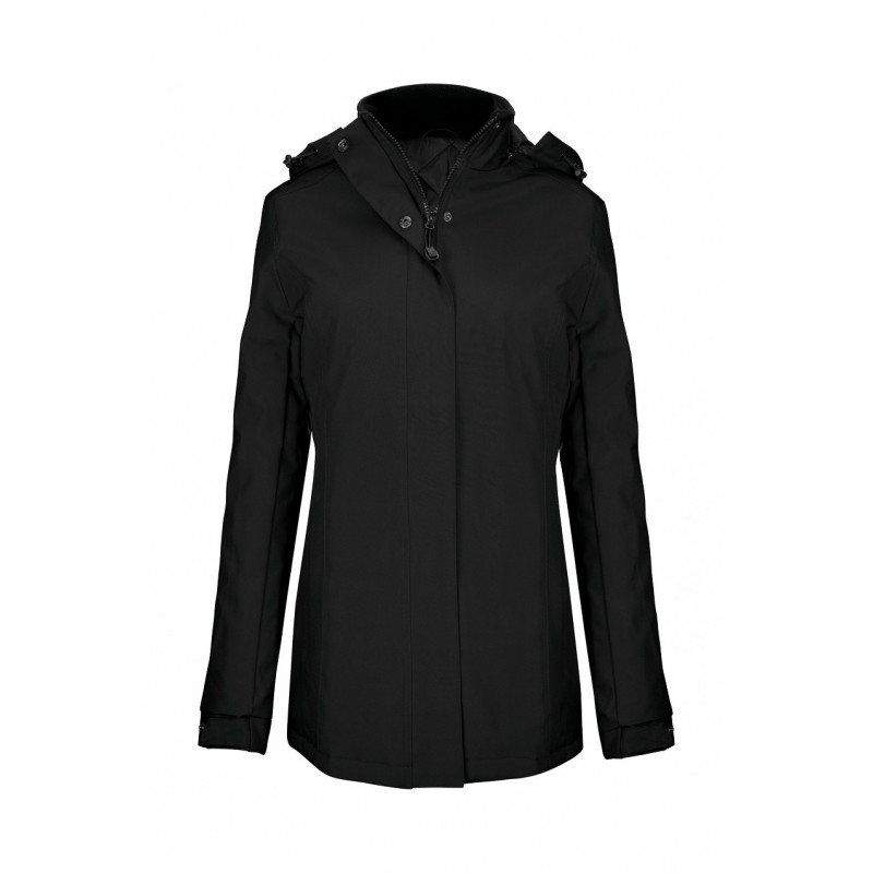 Parka femme avec capuche noire zip. Kariban Parka femme avec capuche noire zip. Kariban