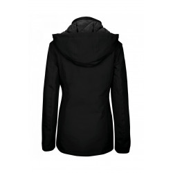 Parka femme avec capuche noire zip. Kariban