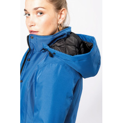 Parka femme avec capuche noire zip. Kariban