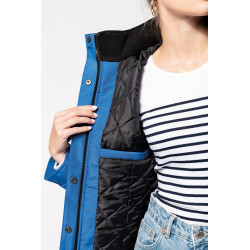 Parka femme avec capuche noire zip. Kariban
