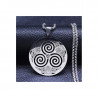 Pendentif en acier Triskèle. Parure collier chaîne Celtique Viking.