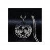 COLLIER AVEC PENDENTIF TRISKEL CELTIQUE AVEC CERCLE DE RUNES