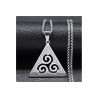COLLIER AVEC PENDENTIF TRISKEL CELTIQUE TRIANGLE GRAVÉ