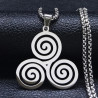 COLLIER AVEC PENDENTIF TRISKEL CELTIQUE ACIER INOXYDABLE