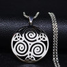 COLLIER AVEC PENDENTIF TRISKEL CELTIQUE ACIER INOXYDABLE