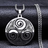 COLLIER AVEC PENDENTIF TRISKEL CELTIQUE ACIER INOXYDABLE