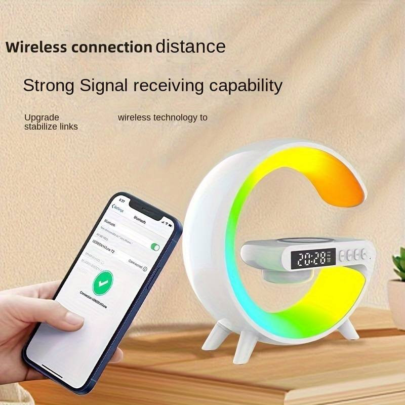 enceinte haut parleur lampe de chambre horloge multifonction sans fil