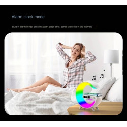 enceinte haut parleur lampe de chambre horloge multifonction sans fil