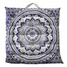 Zabuton tradition Zazen médiation décor ethnique bleu et blanc