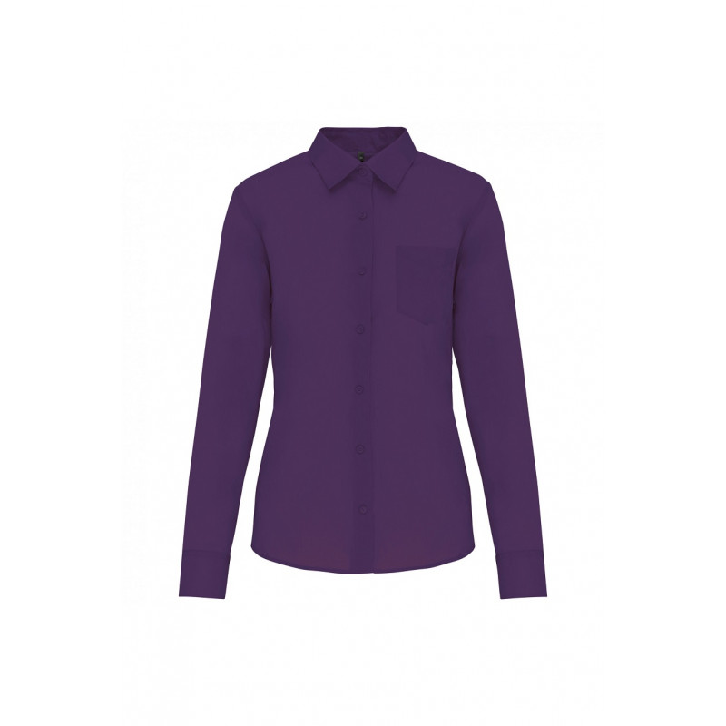 Chemise violet popeline polycoton entretien facile femme Chemise violet popeline polycoton entretien facile femme