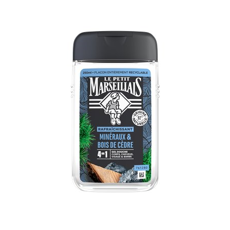 Gel douche Le Petit Marseillais Homme - Minéraux & bois - 250ml