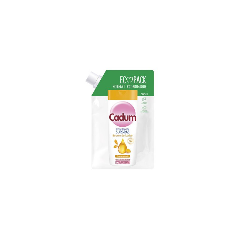 Gel douche Cadum Ecopack Surgras Karité - 500ml Gel douche Cadum Ecopack Surgras Karité - 500ml