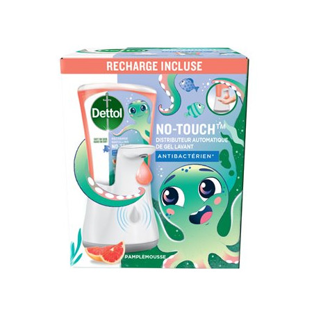 Kit Distributeur Savon Mains Dettol Pamplemousse 250ml