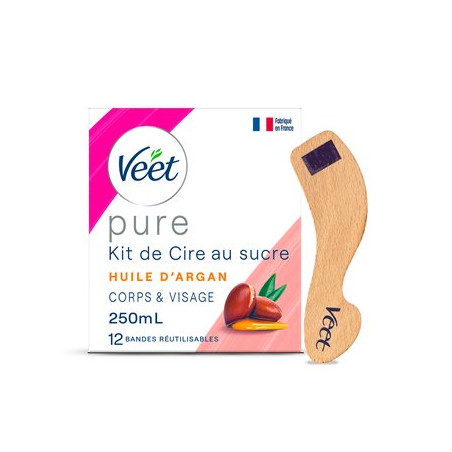 Cire Chaude au Sucre Pure Veet 100% d'Origine Naturelle 250ml