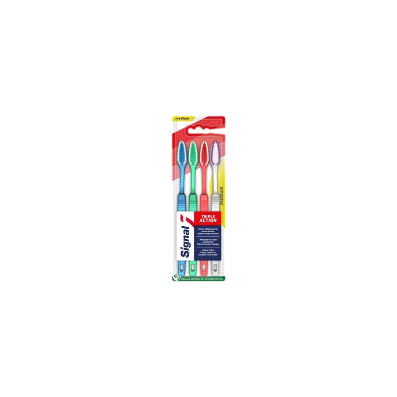Brosse à dents Signal Triple Action - Medium - x4