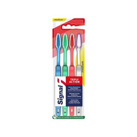 Brosse à dents Signal Triple Action - Medium - x4