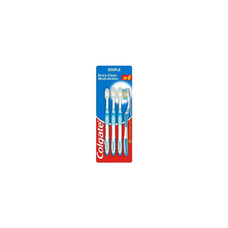 Brosse à dents Colgate Extra-clean souple - x4