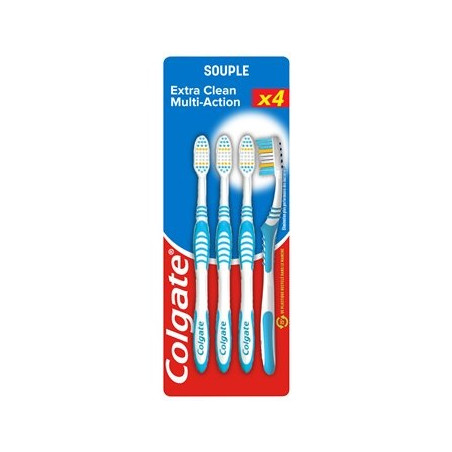 Brosse à dents Colgate Extra-clean souple - x4