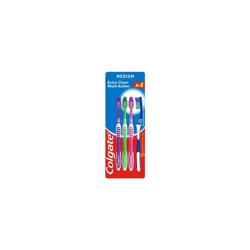 Brosse à dents Colgate Extra-clean médium - x4