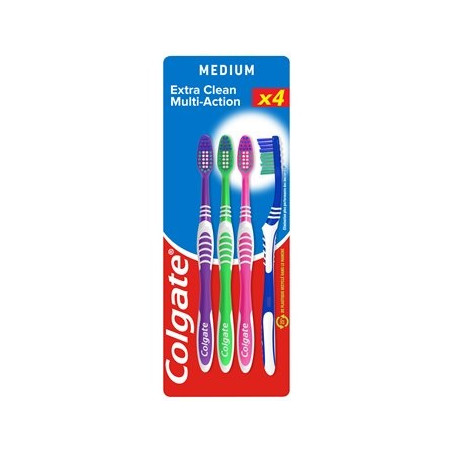 Brosse à dents Colgate Extra-clean médium - x4