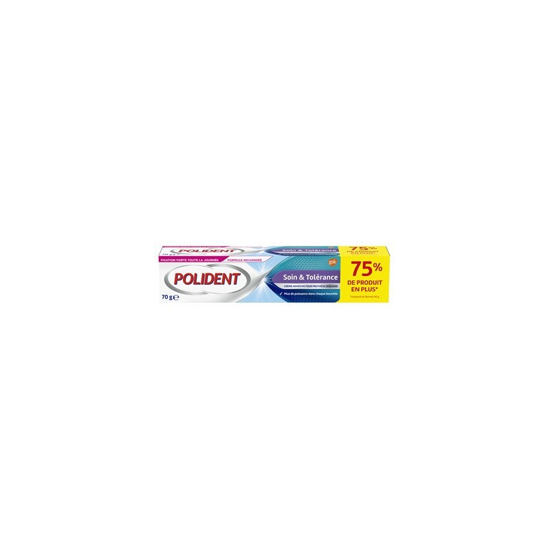 Crème fixative Polident Soin & Tolérance - 70g