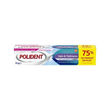 Crème fixative Polident Soin & Tolérance - 70g