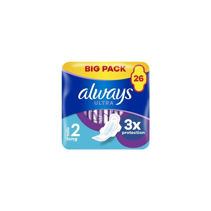 Serviettes hygiéniques Always Ultra Long Taille 2 - x26 Serviettes hygiéniques Always Ultra Long Taille 2 - x26