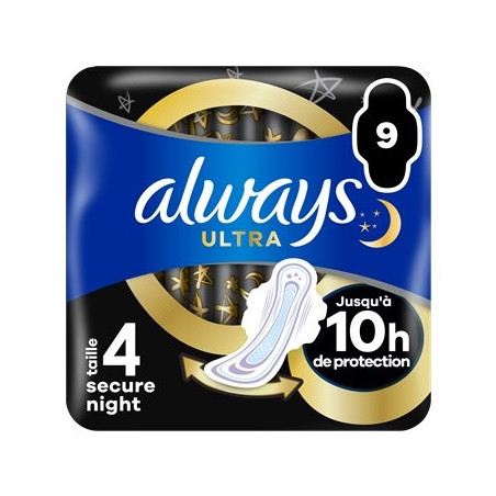 Serviettes Always Ultra Secure night -T4 - x9
