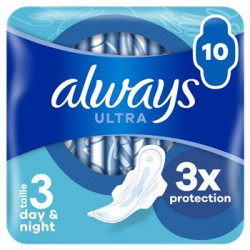 Serviettes Always Ultra Jour & nuit - T3 - x10